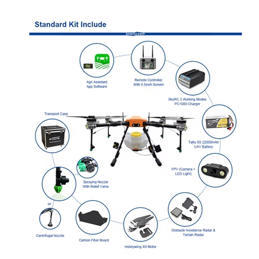 Df-T16 4-Axis Agricultural Spraying Crop Protection Drone