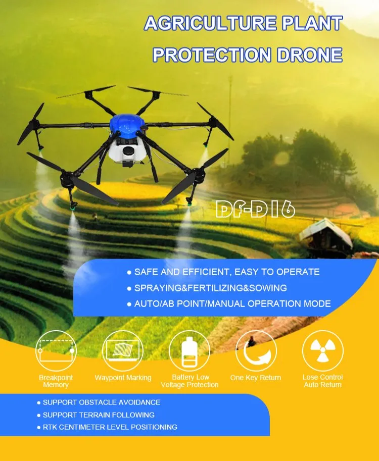 Spraying Agricultural Sprayer Uav, Pesticide Spraying Pesticide Sprayer Crop Spraying Agriculture Sprayer Spray Crop Sprayer Fumigation Farm16L Drone
