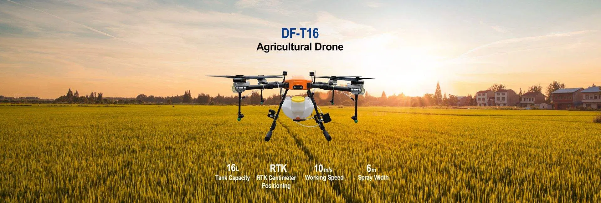 Df-T16 4-Axis Agricultural Spraying Crop Protection Drone